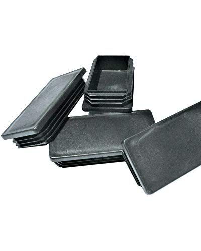 Rectangle Black Plastic Plug End Cap - 4