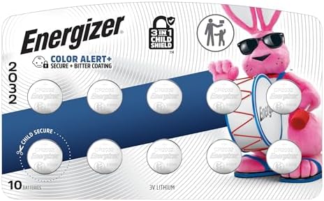 Energizer CR2032 Lithium 3V Coin Batteries for Watches, AirTags, Key Fobs, Small Electronics (10 Pack)