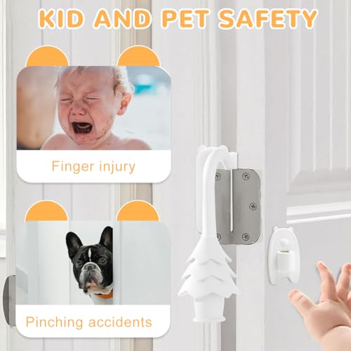 Image of SNOWIE SOFT 2Pcs Silicone Door Hinge Protector, Baby Proofing Anti-Pinch Door Stopper for Kids Safety, Soft Finger Guard for Preventing Door Slam & Child Finger Injury Baby Safety Products for Home