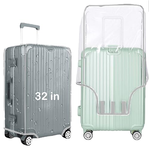Image of Handcuffs PVC Transparent Luggage Trolley Waterproof Cover|Dust Proof Suitcase & Trolley Bag Cover - 32 Inches