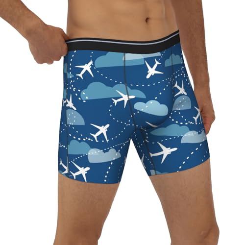 Airplane Aircraft Plane Pattern Men'S Boxer Briefs Soft Stretch Underwear Fashion Briefs For Men Teens3
