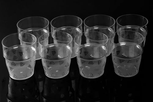 Image of Round Polycarbonate Unbreakable Drinking Glass Set of 6 (300 ml, Transparent) - Plastic Tumblers for Water, Juice, Beer & Cold Drinks | Reusable Glass for Home, Kitchen, Restaurant (PURESIP- Matte)