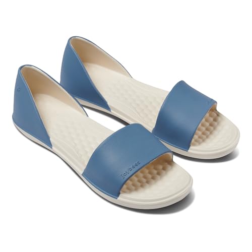 Image of Joybees WFFLT.Dub.0500 Womens Friday Flat Two-Tone Dusty Blue /Bone W5
