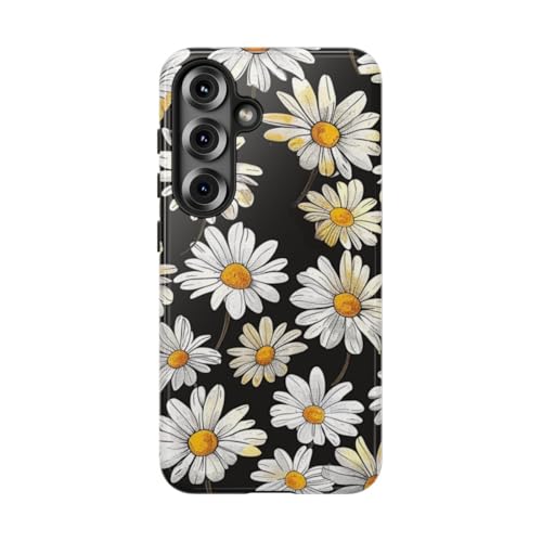 Coque Samsung S25 marguerites blanches rigide brillante protection smartphone motif fleuri