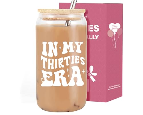 VivaJoy 30th Birthday Gifts for Women, 30th Birthday Creative Travel Mug, Coke Cup, Glass Mug, Interesting Personalized Mug, Gift for Best Friend Female Mum Wife Daughter Sister Girlfriend