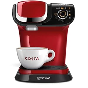 Tassimo Bosch My Way 2 TAS6503GB Coffee Machine, 1500 Watt, 1.3 Litre – Red