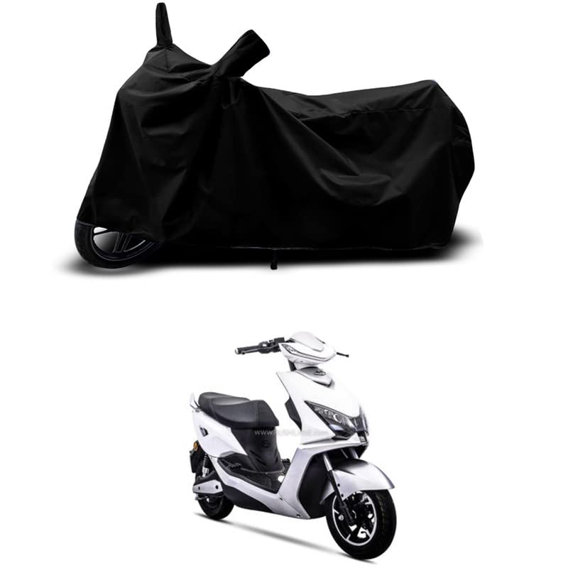Image of 100% Scratchproof /UV-Rays /Heat Protection /Birds Dropping /Water Resistant /Dust Proof /Waterproof /Full Bike Scooty Two Wheeler Body Cover Compatible for Kinetic Green Zing All Varients[Black]