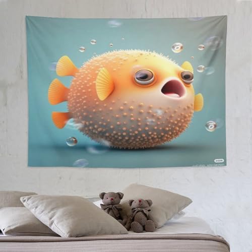Poisson tapisserie pour cacher mur abime salon tenture 150x200