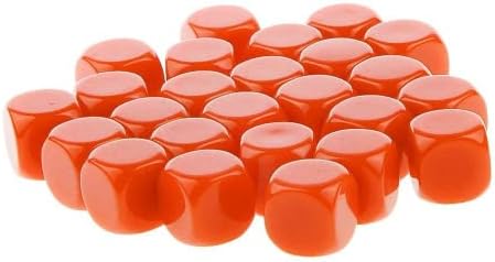 DenYouT 10Pcs Great Orange Romantic Re-Creative Carving Blank Dice Math Dice Game Dice for Classroom Board Games/DIY Fun Dice Math Counting Teaching Set Novelty Kits