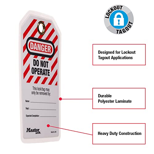 Etiquette de sécurité Master Lock 497A Danger Do not Operate pour consignation, pack de 12
