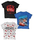 Cars - Lightning McQueen Graphic T-Shirt (3 Pack) Kids Clothes, for Toddler to Boys Outfits 4T Bk/B/