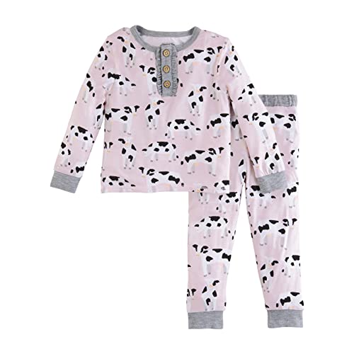 Mud Pie Girls Kids Cow Pajama Set