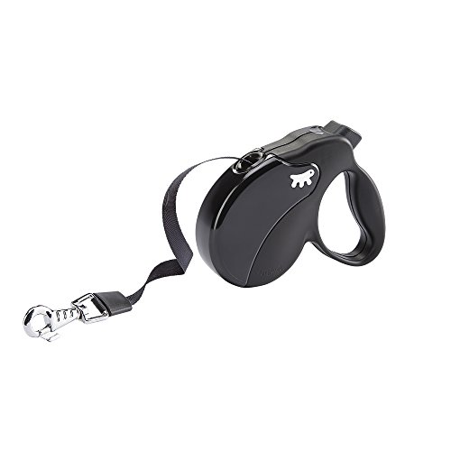 Ferplast Guinzaglio retraibile per cani AMIGO TAPE MINI, Fettuccia allungabile, 3 m, max 12 kg, Nero