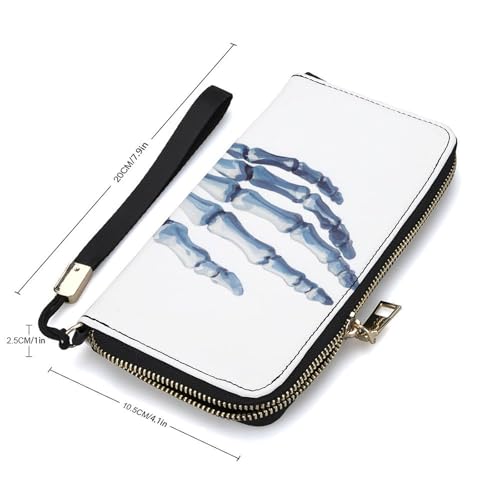 Skeleton Hand with Lace Glove PU Leather Clutch Long Bifold Wallet, Coin Purse Credit Pass Case, Durable Card-Holder Money Storage for Women Men2