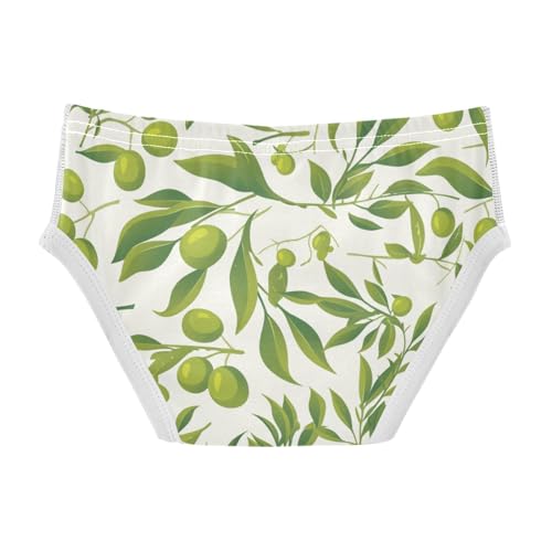 KLL Green Branch Olive Seamless Pattern Toddler Boy Comfort Briefs Cute Undies2