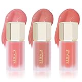 KIMUSE Soft Pink Gel-Cream Blush Trio, Liquid Blush for Cheeks, Weightless, Long-Wearing, Smudge Pro