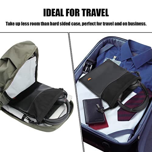 Desing Wish Over-Ear Headphone Storage Bag, Lightweight Headphones Carrying Pouch Travel Headset Case Bag Thicker Fur Lining & Super Soft Leather For Overhead Headphones Gaming Headsets (Large Black) #TOP4