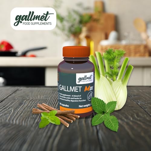GALLMET Mix 60 Ox Bile 100mg Bile Salt Naturally Support After Gallstones Gallbladder Digestive Problems Fat Digestion - Ox Bile Capsules (60 Capsules, Bile Acid + Herbs) - Image 2