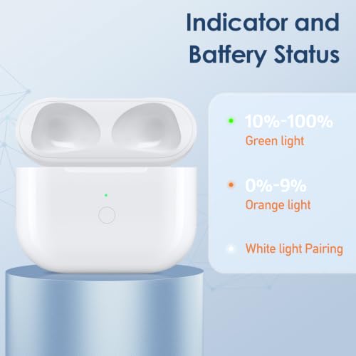Image of Replacement Charging Case for Airpod 3rd Gen | Lightning Port, 660 mAh Battery, Bluetooth Pairing Sync Button, Charging Case Only for 3 Gen, No Erabuds, Original Design