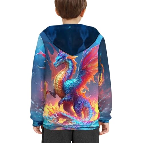 Image of WELLFLYHOM Boys Hooded Sweatshirts Hoodie Pullover Cool Graphic Crewneck Blouses Size 6-16