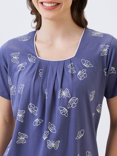 Image of AV2 Women's Cotton Printed Short Sleeve Night Suit Set | Pajama Set | Casual Night Dress for Women | Airport Look Coord Set -2128