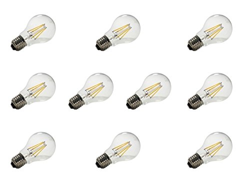 Electraline 92282 - Bombilla LED con filamento de bajo Consumo (10 Unidades, 6 W = 70 W, luz cálida, E27)