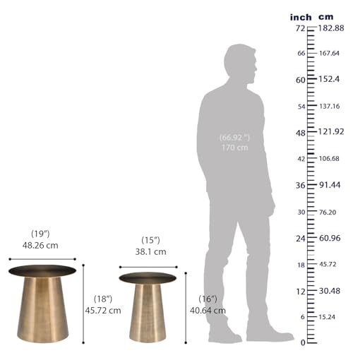 Image of Wakefit Modern Metal Side Table | Coffee End Tables for Living Room & Bedroom | Round Accent Tables with Iron Frame | Modern Space Saving Decor | Premium Multipurpose Nightstand |