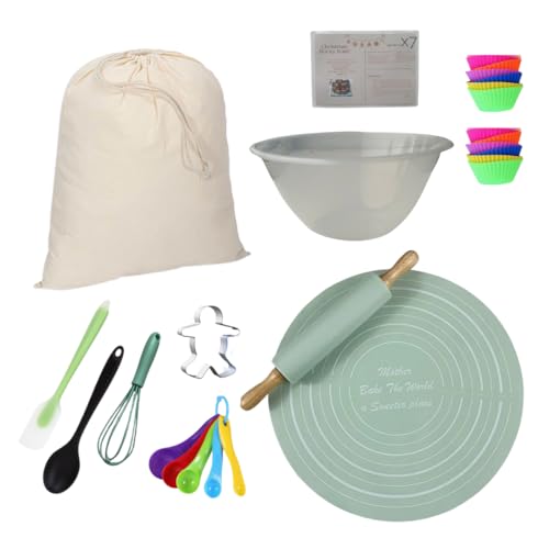 Real Kids 33pc Christmas Cooking & Baking Accessories: Perfect for Seasonal Family Baking & Budding Young Bakers! Bonus Items - Include 7X Christmas WIPEABLE A5 Recipe Cards