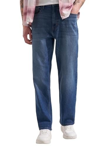 Image of Highlander Men's Straight Relaxed Fit Jeans | Stretchable | Everyday Comfort & Style| Jeans for Man|Premium Cotton Blend