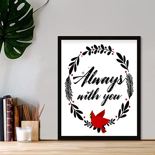 Affiche murale encadrée avec oiseaux rouges idée cadeau fêtes - 4