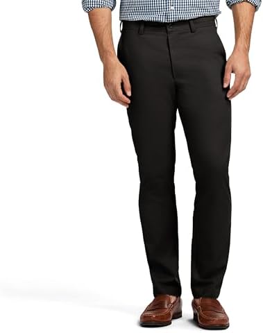 Izod Men's American Chino Flat Front Straight Fit Pant