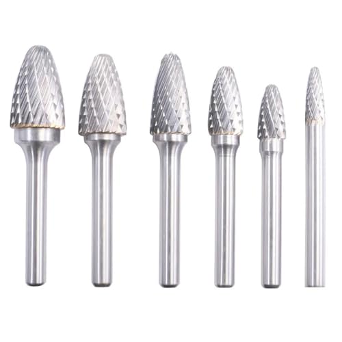Fresa de carburo tungsteno Doble Burr 3x3mm con vástago 6mm miniatura 5