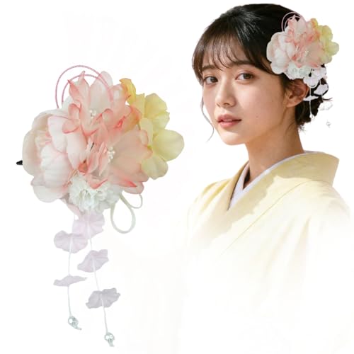 FASELE 和服 髪飾り 造花 ヘアピン ヘアクリップ ムクゲ 牡丹 ピンポンマム フリンジ 水引 和装小物 髪留め 成人式 和風 和装 振袖 浴衣 着物 人気 卒業式 結婚式 七五三 パーティー 謝恩会 お正月 花火大会 花 ドライフラワー ヘアアクセ
