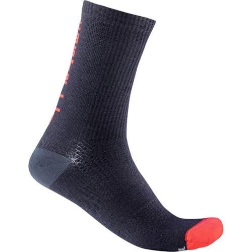 Castelli Bandito Wool 18 Sock, Savile Blue/Red, L/XL