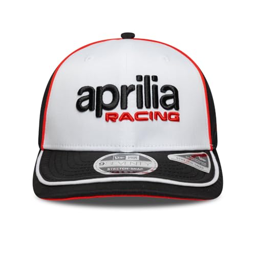 Casquette New Era 9SEVENTY Aprilia blanche réglable pour passionnés de moto