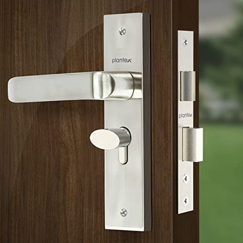 Plantex Heavy-Duty Door Lock Set - Matt Finish, Brass Color, Mortise Lock, 6-Lever Mechanism, 3 Years Warranty, 3 Keys, 25-40mm Door Thickness