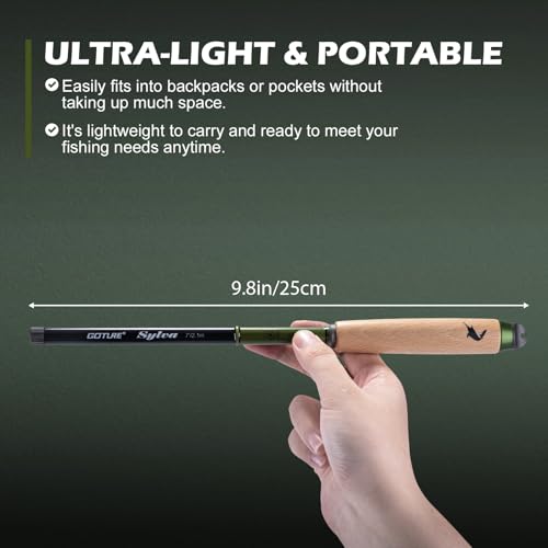 Goture 2pcs Cañas de Pescar Tenkara para Ríos y Arroyos Micro pesca miniatura 2