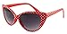Produktbild retroUV® - Tupfen Katzenauge Frauen Mod Mode Super Cat Sonnenbrille (Rot Weiß-Punkt mit retroUV® Beutel)