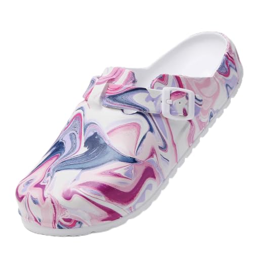 XJITIGER Sabots Médicaux Femme Antidérapants – Chaussures de Travail en EVA Imperméables, Légères et Confortables, Sabots Infirmière à Motifs pour...