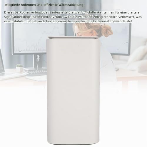 XUMIUZIY 5G CPE Router mit SIM Kartensteckplatz, Dualband WiFi 6 Wireless Router für Heimbüros, 4,67 Gbit/s Hochgeschwindigkeit, Integrierte Antennen, Unterstützung für NSA SA (EU-Stecker)