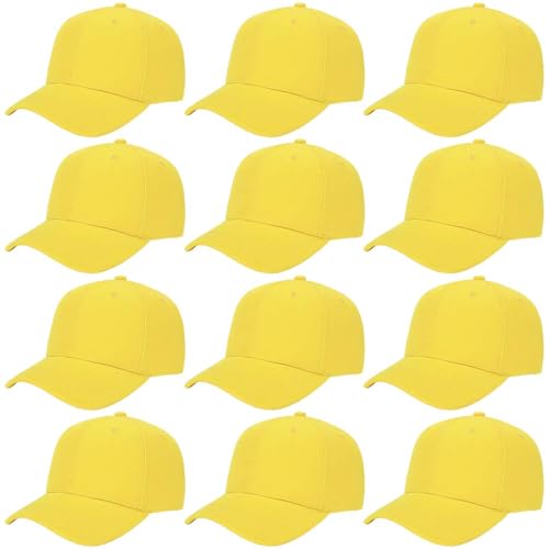 Image of ZH Plain Adjustable Baseball Cap - Lot of 12 Unisex Blank Design Caps
