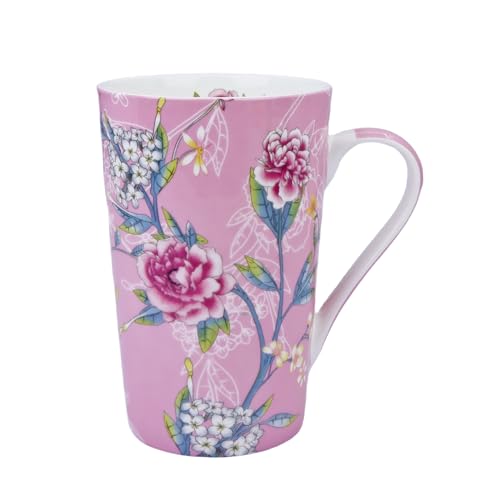 Glen Mila 13oz Floral Bone China Mug for Tea & Coffee Lovers Daily Use