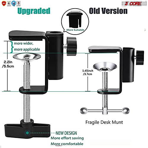 5 Core Microphone Arm Stand Studio Suspension Scissor Boom Mic Arm Stand With Mic Clip, Table Clamp Upgraded & Adjustable For Radio Broadcasting, Voice-Over, Stage, Tv Stations Ms Arm (Blue) #TOP6