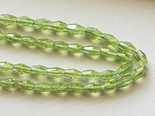 Perles peridot AAA de qualite superieure bicones facettes vert de 18 pouces