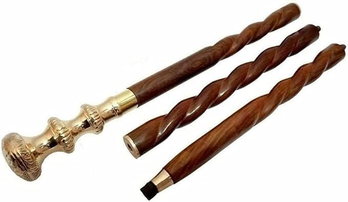 Antique Brass Royal Design Walking Stick Cane Vintage Cane Stick Antique Walking Stick Decorative Walking Stick Solid Antique Finish Handle by ZHR Antiques