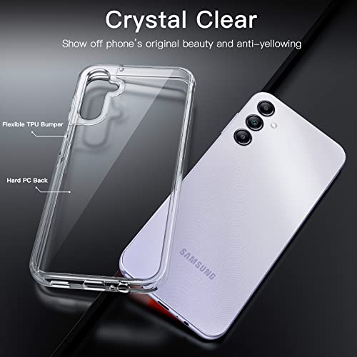 Image of JETech Cover Case for Samsung Galaxy A14 4G /5G 6.6-Inch, Non-Yellowing Shockproof Bumper Protective Phone Cover, Anti-Scratch Hard PC Back (Clear)