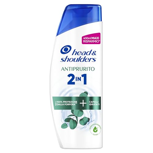 Head & Shoulders Antiforfora Shampoo E Balsamo 2In1 Antiprurito 400ml. Combatte Forfora, Grasso E Prurito Dal Primo Lavaggio. Capelli Senza Forfora + Idratati. Sensazione Di Pulizia Delicata