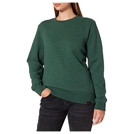 Superdry Vintage Logo EMB Crew Jersey, Heritage Pine Marl, S para Mujer
