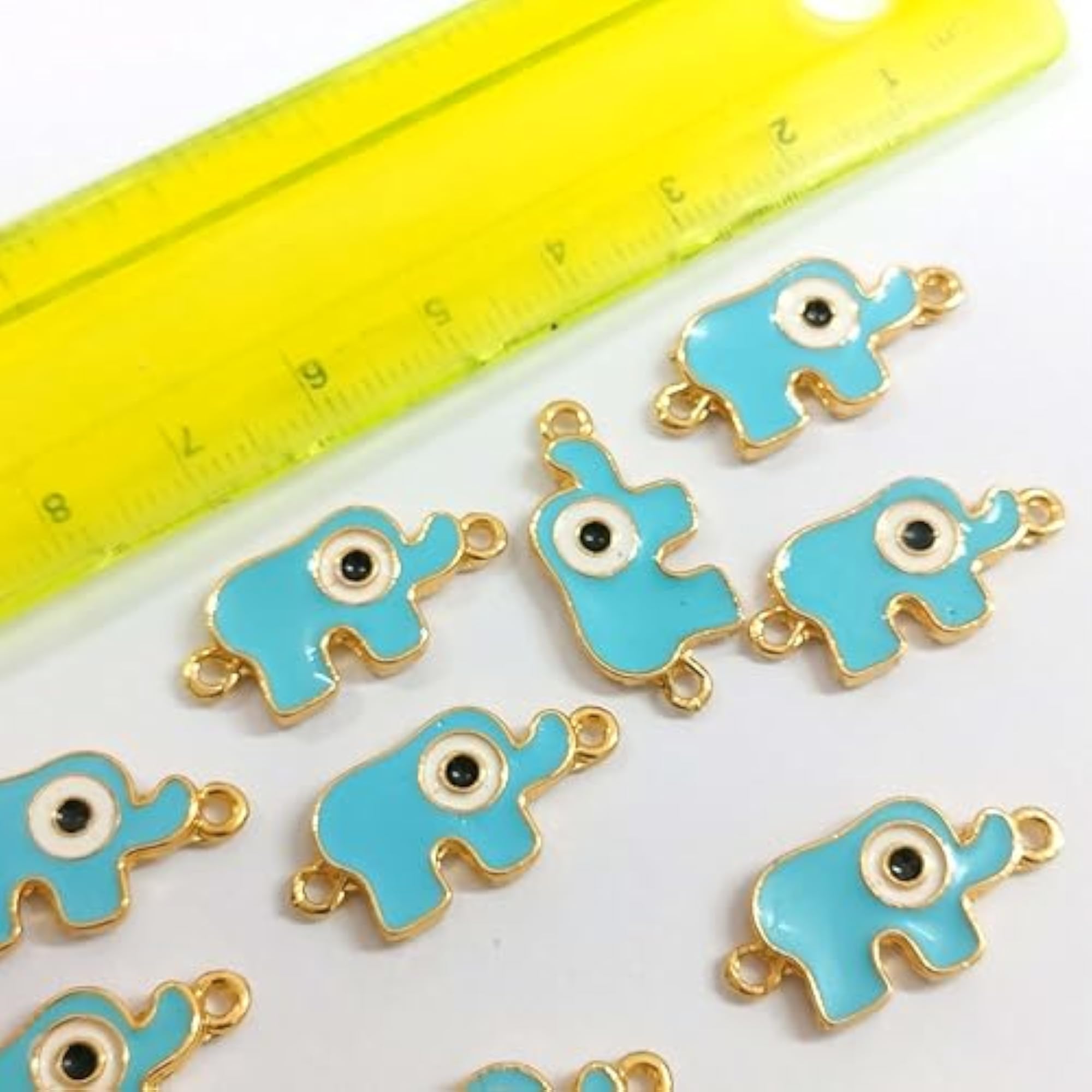 24x11mm Blue Color Elephant Charms for DIY Crafting