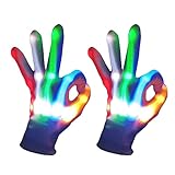 COLEDRE Cool LED Gloves - Girls Boys Toys Age 6-8 8-12, Light up Gloves Stocking Stuffers Fun Gifts for Halloween, Christmas, Easter & Birthday Parties (Medium)